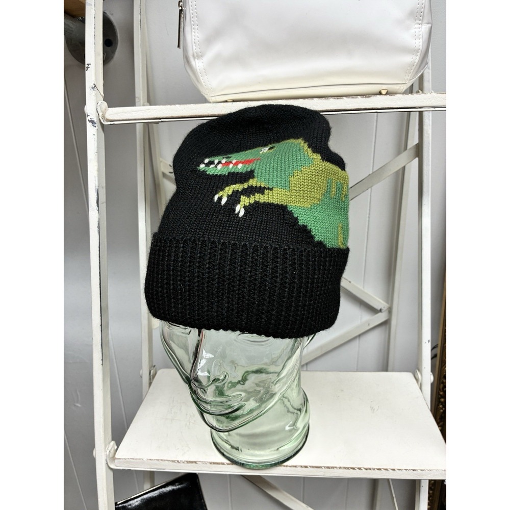 Coach Dinosaur Roxy Black Knit Beanie New With Tags